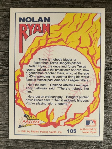 1991 Pacific Ryan Texas Express I #105 Nolan Ryan/Gentleman Rancher
