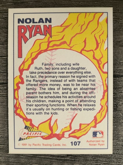 1991 Pacific Ryan Texas Express I #107 Nolan Ryan/The Ryan Family