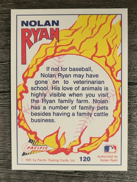 1992 Pacific Ryan Texas Express II #120 Nolan Ryan/Loves Animals