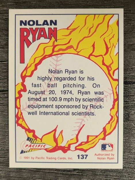 1992 Pacific Ryan Texas Express II #137 Nolan Ryan/Fast Ball Pitcher