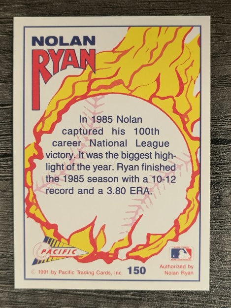1992 Pacific Ryan Texas Express II #150 Nolan Ryan/100th National League Win