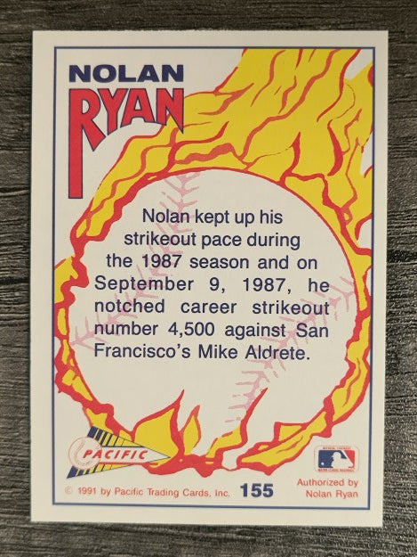 1992 Pacific Ryan Texas Express II #155 Nolan Ryan/4,500th Strikeout