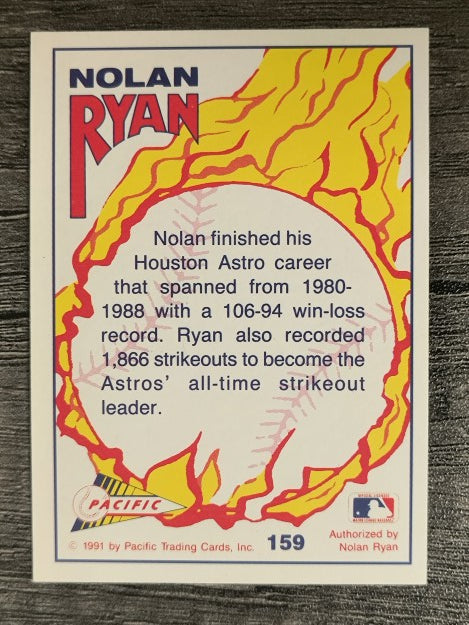 1992 Pacific Ryan Texas Express II #159 Nolan Ryan/Houston Star