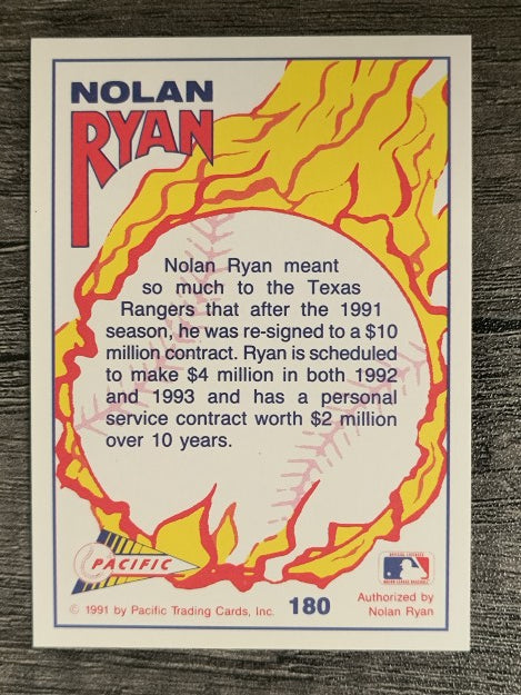 1992 Pacific Ryan Texas Express II #180 Nolan Ryan