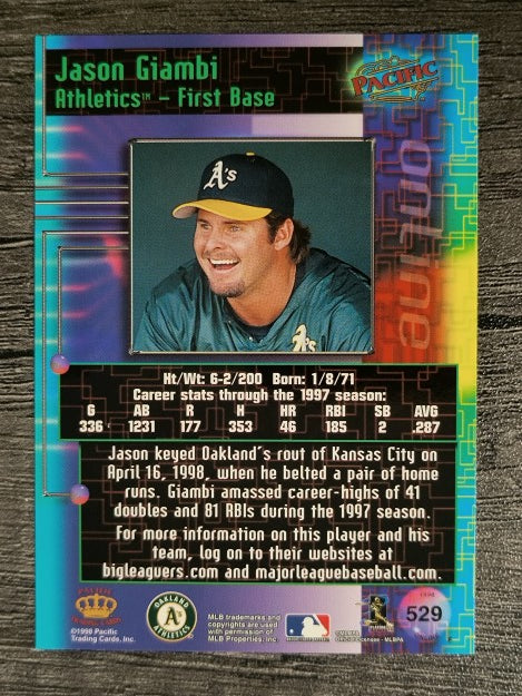 1998 Pacific Online #529 Jason Giambi