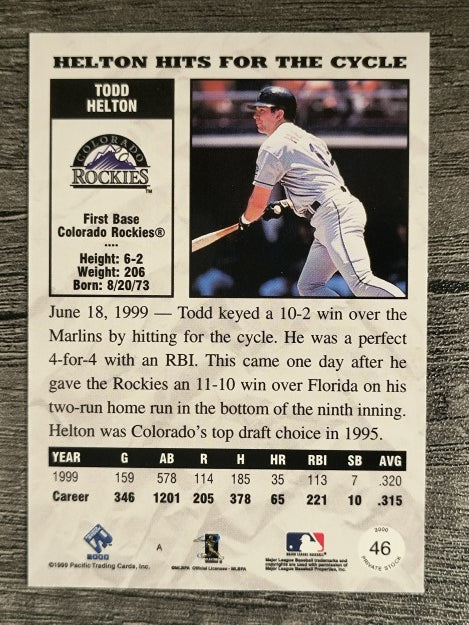 2000 Private Stock #46 Todd Helton