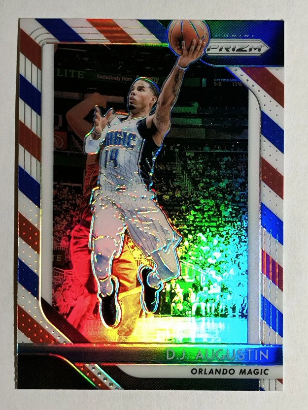 2018-19 Panini Prizm Prizms Red White and Blue #129 D.J. Augustin