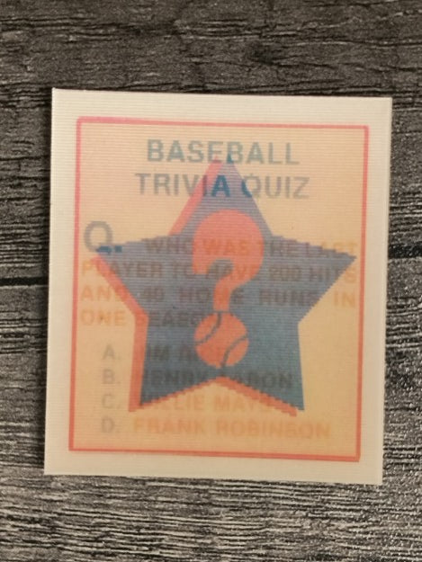 1986 Sportflics Trivia #119 Baseball Trivia Quiz