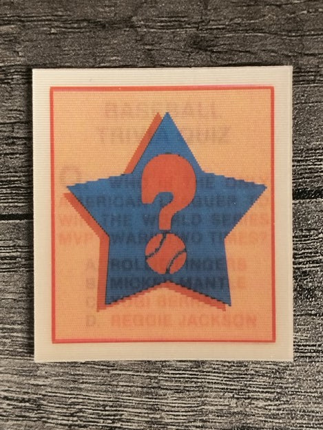 1986 Sportflics Trivia #37 Baseball Trivia Quiz