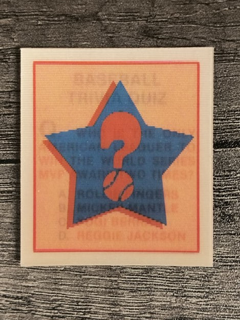1986 Sportflics Trivia #37 Baseball Trivia Quiz