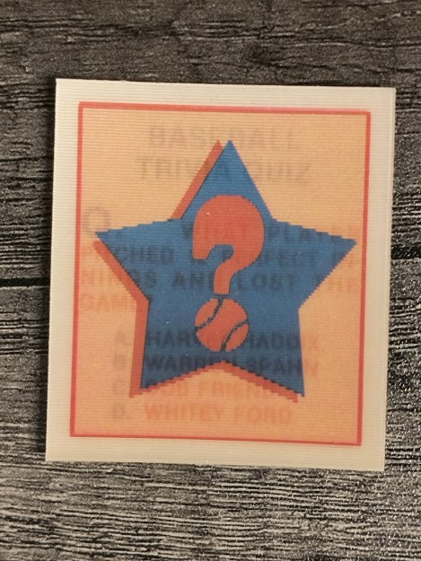 1986 Sportflics Trivia #52 Baseball Trivia Quiz