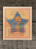 1986 Sportflics Trivia #52 Baseball Trivia Quiz