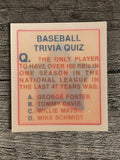 1986 Sportflics Trivia #54 Baseball Trivia Quiz