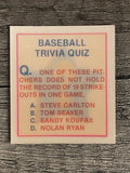 1986 Sportflics Trivia #69 Baseball Trivia Quiz
