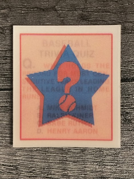 1986 Sportflics Trivia #71 Baseball Trivia Quiz