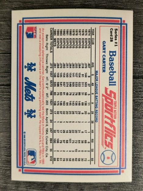 1986 Sportflics #28 Gary Carter