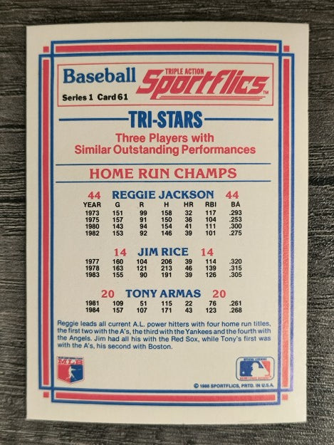 1986 Sportflics #61 Tony Armas/Reggie Jackson/Jim Rice