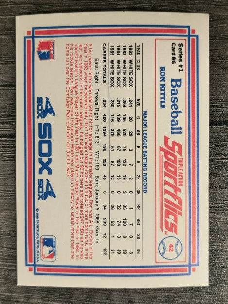 1986 Sportflics #86 Ron Kittle