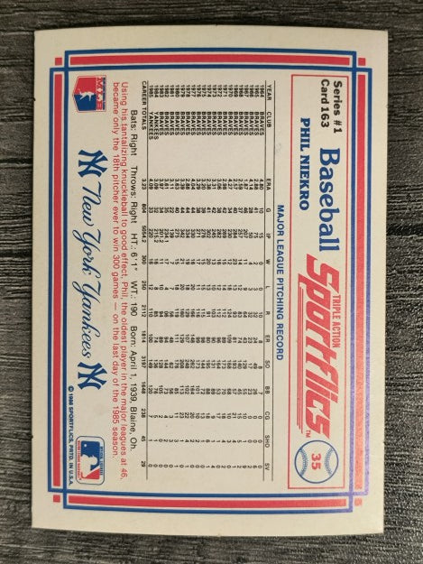 1986 Sportflics #163 Phil Niekro