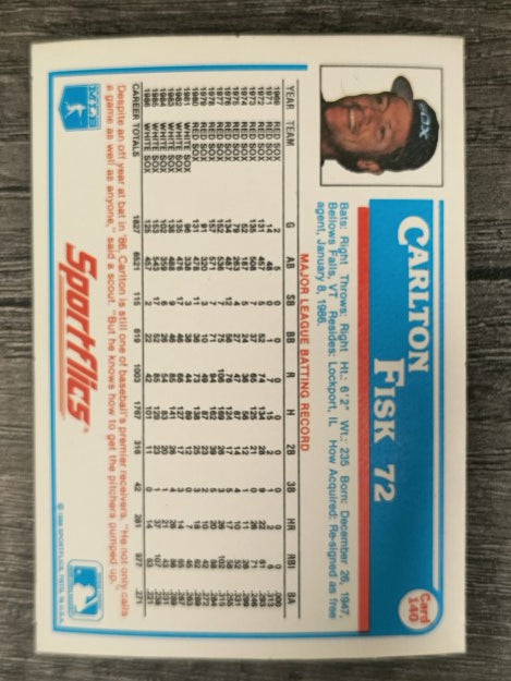1987 Sportflics #140 Carlton Fisk