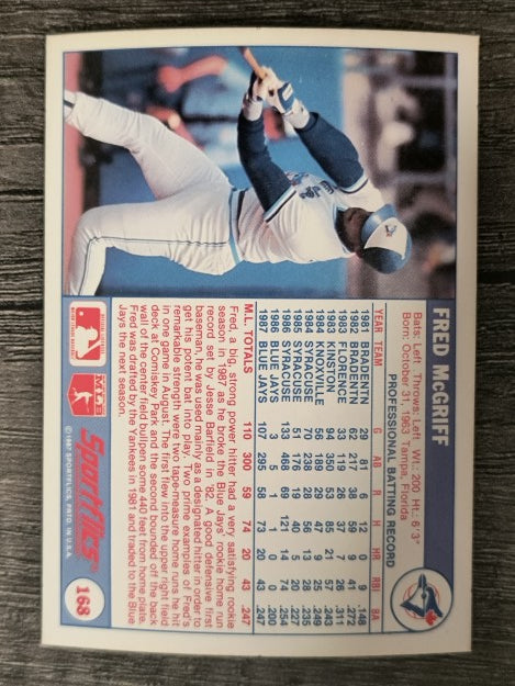 1988 Sportflics #168 Fred McGriff