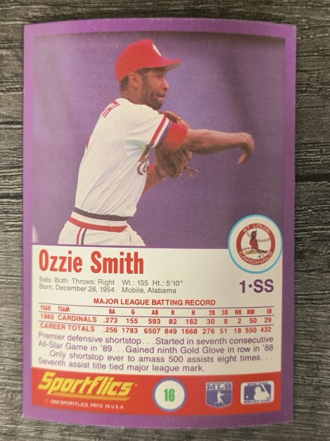 1990 Sportflics #16 Ozzie Smith