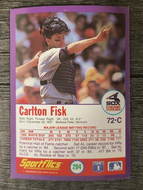 1990 Sportflics #204 Carlton Fisk