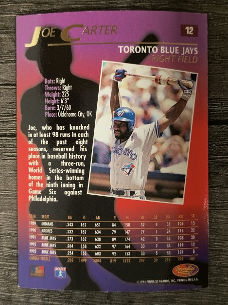 1994 Sportflics #12 Joe Carter