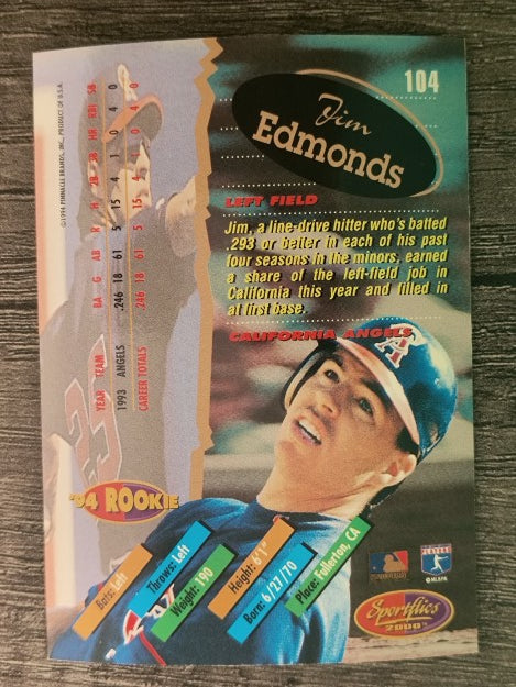 1994 Sportflics Rookie/Traded #104 Jim Edmonds