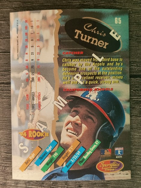 1994 Sportflics Rookie/Traded Samples #65 Chris Turner