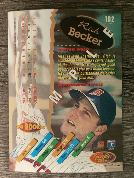 1994 Sportflics Rookie/Traded Samples #102 Rich Becker
