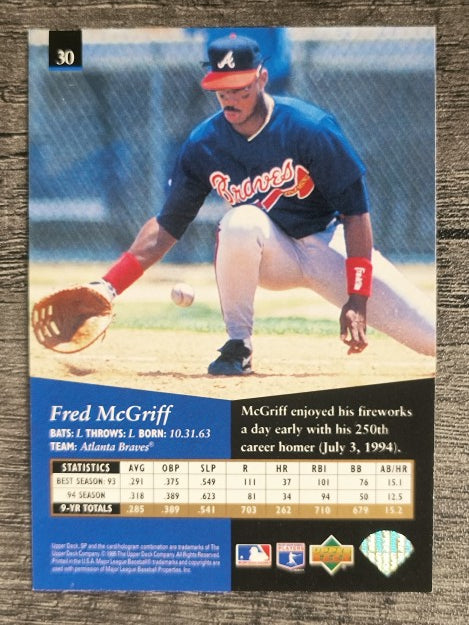 1995 SP #30 Fred McGriff