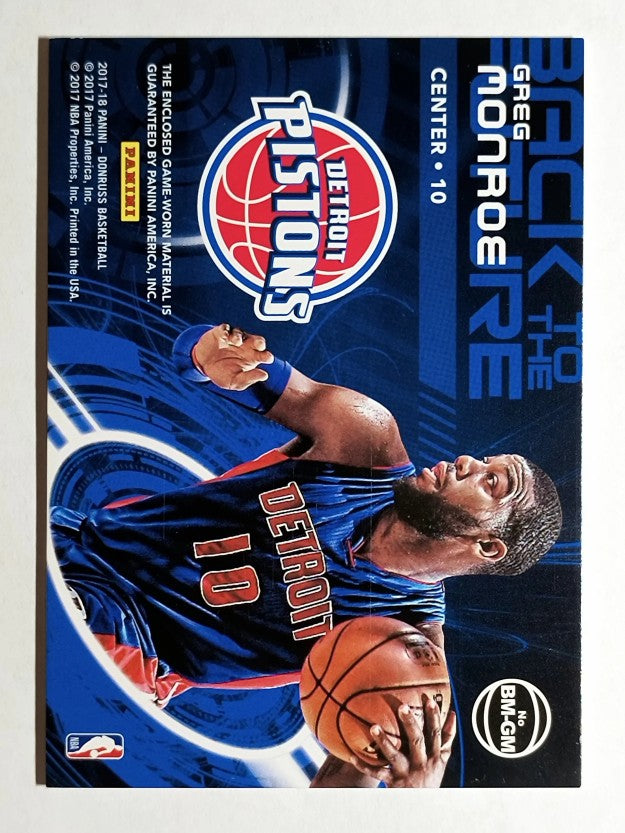 2017-18 Donruss Back to the Future Materials #9 Greg Monroe