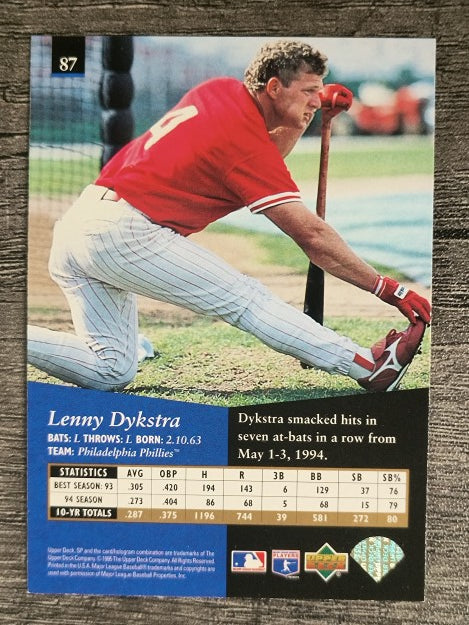 1995 SP #87 Lenny Dykstra