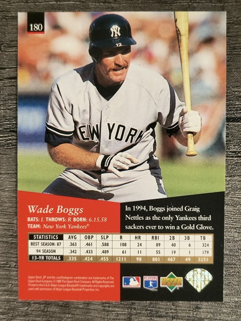 1995 SP #180 Wade Boggs