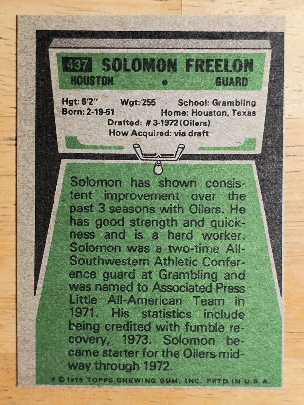 1975 Topps #437 Solomon Freelon (EX)