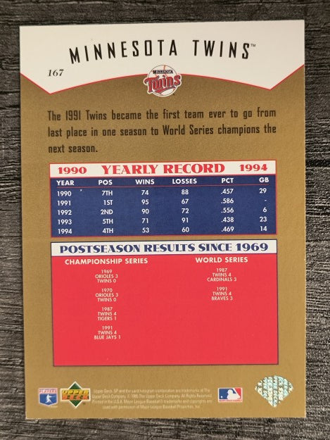 1995 SP Championship #167 Kirby Puckett MLP