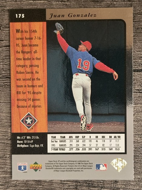 1996 SP #175 Juan Gonzalez