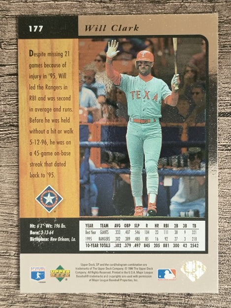 1996 SP #177 Will Clark