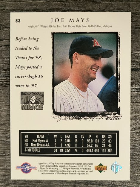 1999 SP Top Prospects #83 Joe Mays