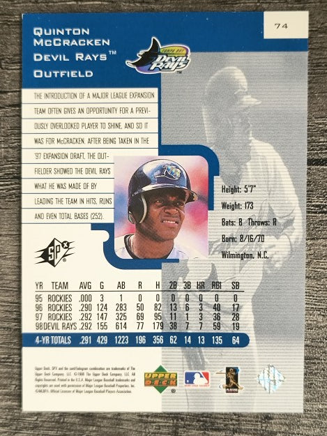 1999 SPx #74 Quinton McCracken