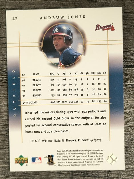 2000 SP Authentic #47 Andruw Jones