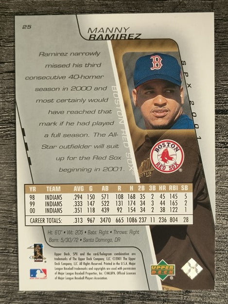2001 SPx #25 Manny Ramirez Sox