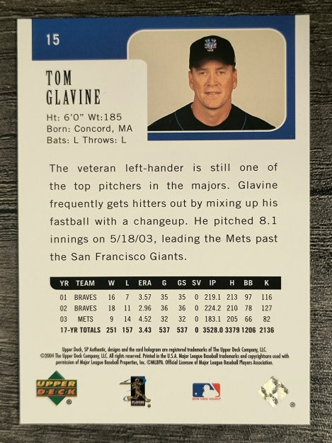 2004 SP Authentic #15 Tom Glavine
