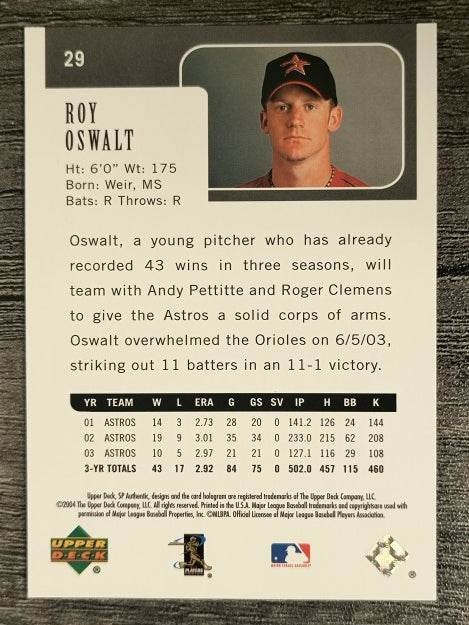 2004 SP Authentic #29 Roy Oswalt