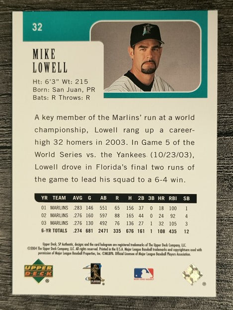 2004 SP Authentic #32 Mike Lowell