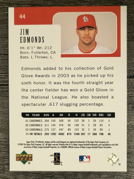 2004 SP Authentic #44 Jim Edmonds