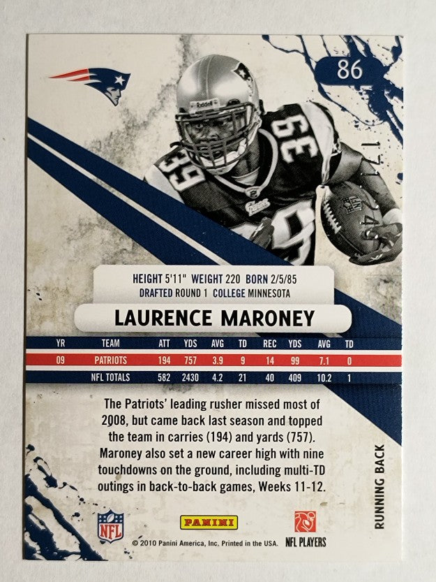 2010 Rookies and Stars Longevity Parallel Silver #86 Laurence Maroney