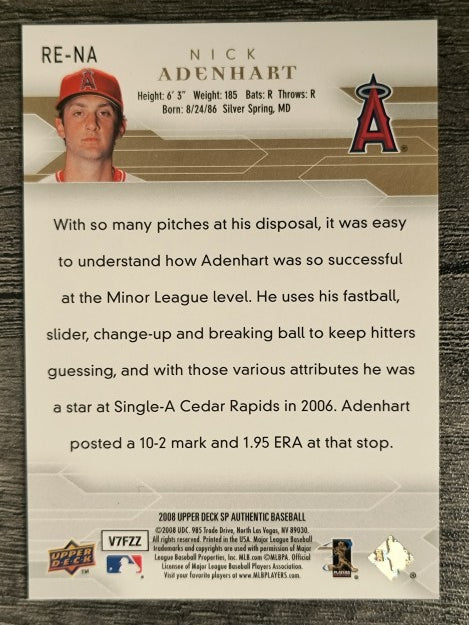 2008 SP Authentic Rookie Exclusives #NA Nick Adenhart