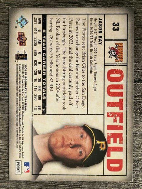 2008 SP Legendary Cuts #33 Jason Bay